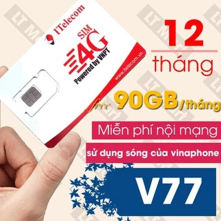 Sim 4G Vina Itel gói 3GB/ngày (90GB/tháng) hãng Itelecom và sim 4G vinaphone VD89P ( VD89 Plus) miễn phí 120gb tháng đầu