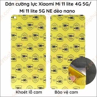 Dán cường lực Xiaomi Mi 11 Lite 4G / Mi 11 Lite 5G / Mi 11 Lite 5G NE trong suốt, nano dẻo siêu bền, độ cường lực 9H+