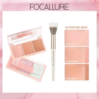 Bảng phấn má hồng FOCALLURE 3 màu sắc tố cao lâu trôi trọng lượng nhẹ