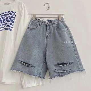 Quần jeans ngố rách 3 line🔥