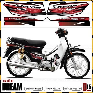 Tem Xe Dream Thiết Kế 4 Stroke | D15 | Tem Rời Dành Cho Dream Thái, Việt Chất Liệu Decal Cao Cấp Chống Nước, Bền Màu