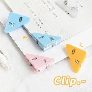 Set 5 Kẹp Giữ Giấy 40 Tờ Hình Tam Giác Trong Suốt Đa Ứng Dụng