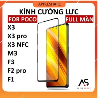 Kính cường lực POCO Full màn 9D C65 X3/ X3 pro/X3 NFC/M3/ F3/F2 pro/ X3 Gt/  M4 pro 5G cao cấp, tặng giấy lau màn hình