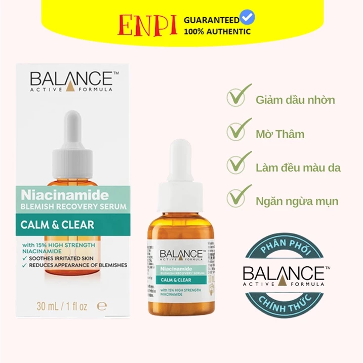 Tinh chất giảm thâm dưỡng ẩm Balance Niacinamide Blemish Recovery Serum