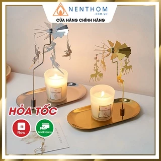 Chong Chóng Xoay + Khay Đựng Nến Thơm Cao Cấp (Phụ Kiện Nến Thơm) - CK01