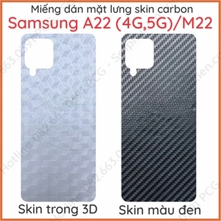 Miếng dán mặt lưng skin carbon Samsung A22 4G / M32  / A22 5G / M22