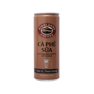 Lon cà phê sữa Highlands 235ml pha sẵn uống liền