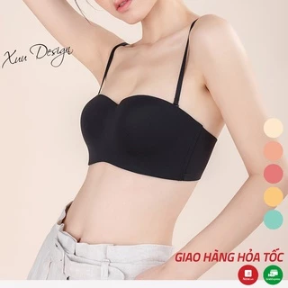 Áo cúp ngực XUU vải su đúc không gọng chống tuột nâng đẩy ngực - AV48