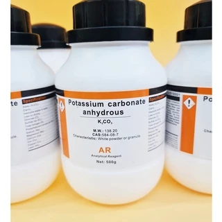 MUỐI KALI CACBONAT ( K2CO3)  Potassium carbonate lọ 500g K2CO3 Xilong kali cacbonat CAS 584-08-7