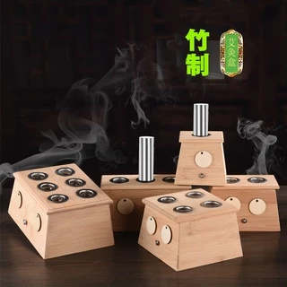 Hộp Gỗ Tre Ngải Cứu Ngải Cứu Moxibustion Làm Ấm Sát Ngải Cứu Một Lỗ