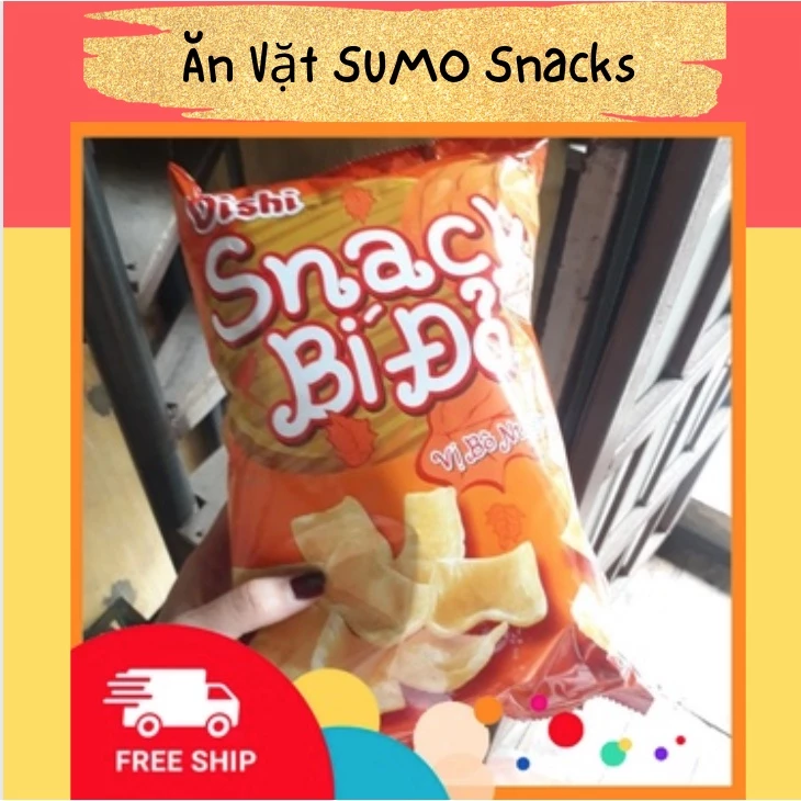 Bim Bim Snack Bí Đỏ vị Bò Nướng Oishi 75/80g-Ăn Vặt Sumo Snack