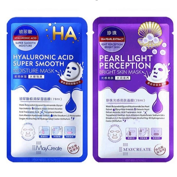 Mặt Nạ Dưỡng Ẩm Dưỡng Trắng Da HA Maycreate Mask Ha 1 miếng Hàng Nội Địa Trung MN02