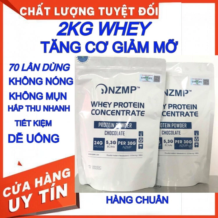 COMBO 2KG WHEY PROTEIN CONCENTRATE 80% NZMP