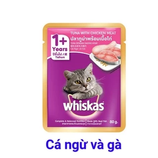 28 gói whiskas GÀ & CÁ NGỪ 80gr