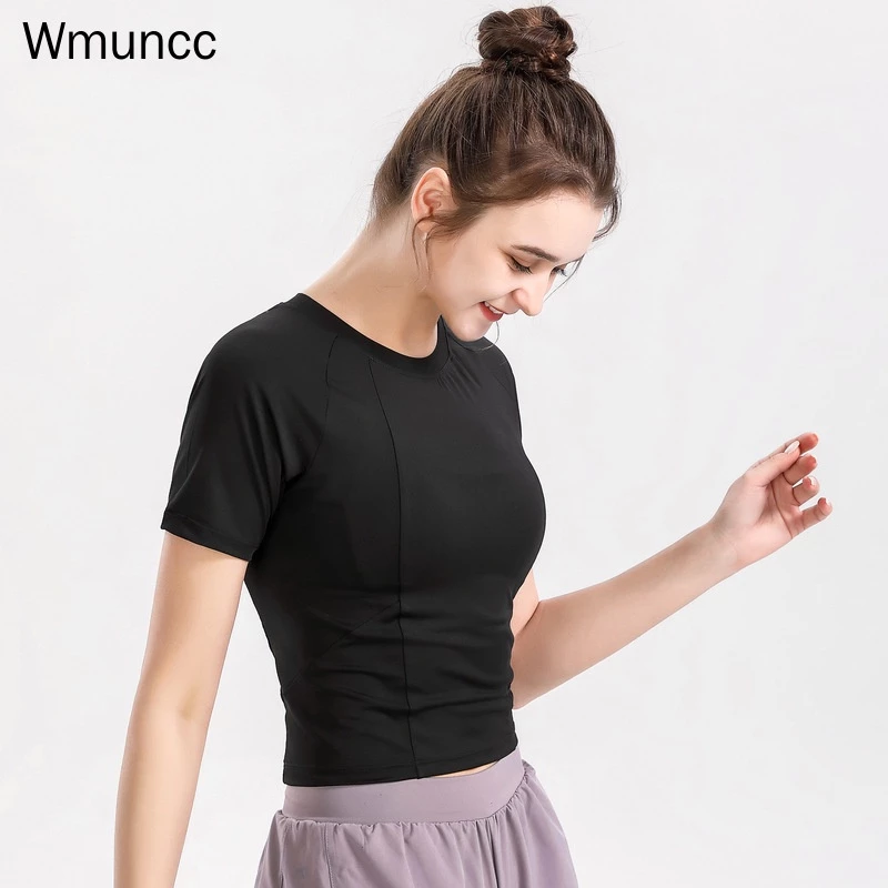 Wmuncc 2026 Áo Thun Lưới Tay Ngắn Co Giãn Thoáng Khí Nhanh Khô Dành Cho Nữ Tập Thể Thao