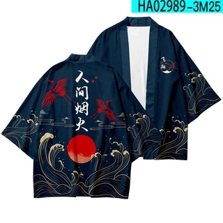 Áo Khoác Kimono Nhật Bản In Hình Nhân Vật Haori Yukata Kích Thước 5XL 6XL Cho Nam Và Nữ