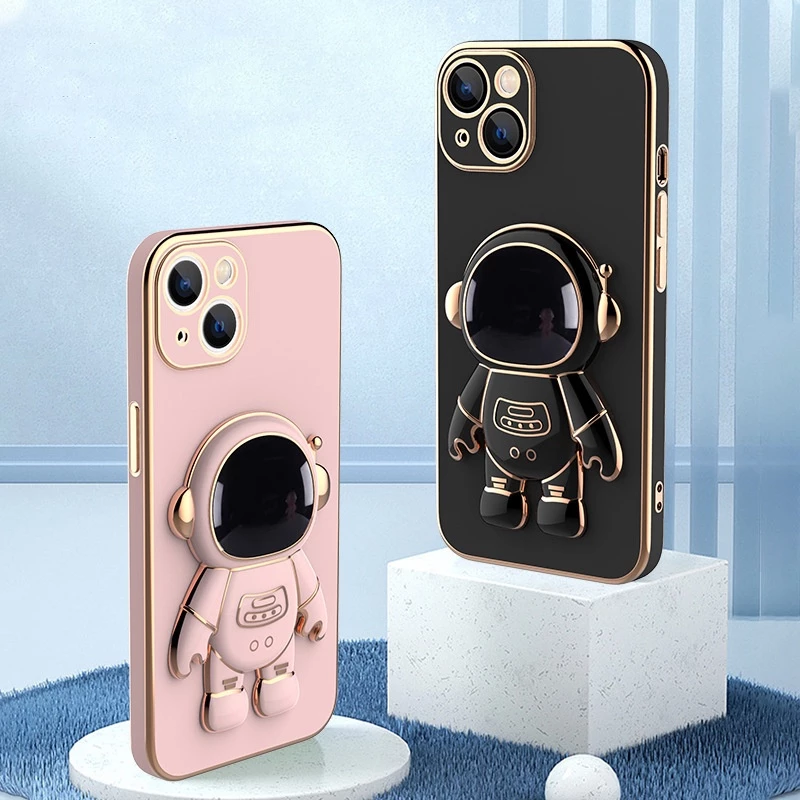 Ốp Điện Thoại Có Giá Đỡ Mạ Điện Hình Phi Hành Gia Cho Iphone IP11 IP 11Pro 11 Pro Max 12 Mini IP12 12Pro 12 Pro Max