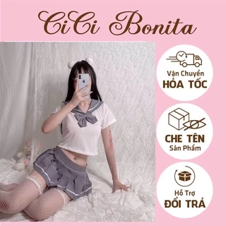 Đồ ngủ sexy cosplay nữ sinh cao cấp phối nơ đáng yêu gợi cảm CP47 CICI BONITA HCM