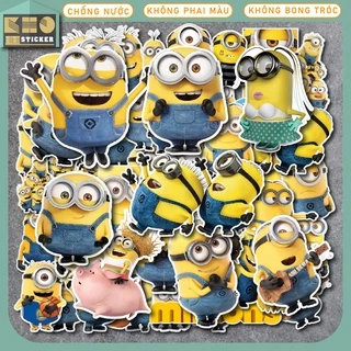 Combo 50 Sticker Minion chống nước sticker dán laptop, điện thoại, đàn guitar, mũ bảo hiểm, vali. MSP: ST90