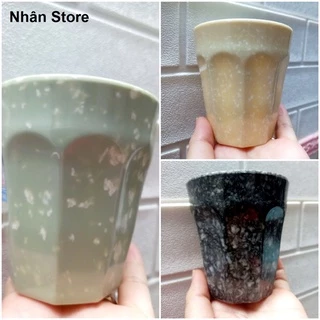 Ly nhựa melamine uống trà đá màu vân đá sang trọng cao 8.9cm