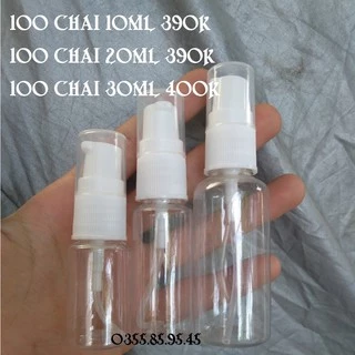 Chai xịt giọt 5ml / 10ml / 15ml / 20ml / 30ml / 50ml / 80ml / 100ml - chai nhựa chiết mỹ phẩm, phụ kiện du lịch.