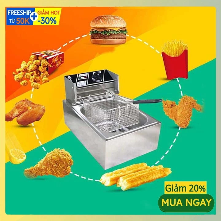 Bếp chiên 6l SUNNY 2500W chất liệu inox dày dặn, bền bỉ theo thời gian
