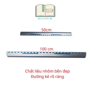 Thước giáo viên, thước nhôm/ thước gỗ 50cm/ 100cm, eke compa thước nhọn giáo viên bền bỉ, cầm chắc tay