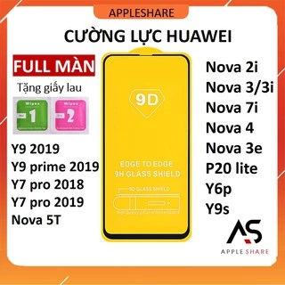 Kính cường lực Huawei Full Màn nova 3i/2i/7i/3/3e/4/y6p/y9s/y9 2019/y9 prime 2019/y7 pro 2018/y7 pro 2019/P20 lite