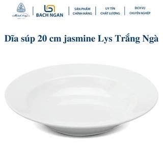Dĩa súp Minh Long 20 cm Jasmine Lys Trắng Ngà - Gôm sứ cao cấp Minh Long I