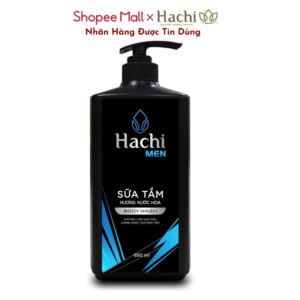 Sữa tắm nam hương nước hoa BODY WASH Hachi Men khử mùi làm sạch sâu 650ml