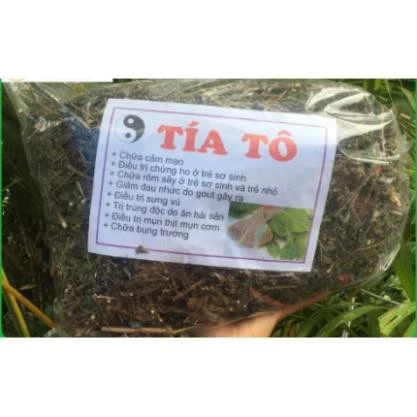 Lá tía tô khô (gói 500g), trà tía tô, người bị gút, giải cảm, hỗ trợ tiêu hóa, ho đau bụng, hạ sốt