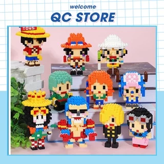 Mô hình one piece mini luffy zoro naruto lắp ráp xếp hình anime nhỏ giá rẻ QC Store