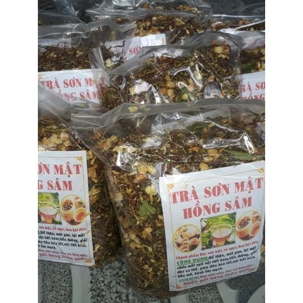 Trà sơn mật hồng sâm sapa loại 1 nhiều hoa nhiều cỏ ngọt 1 túi 500g