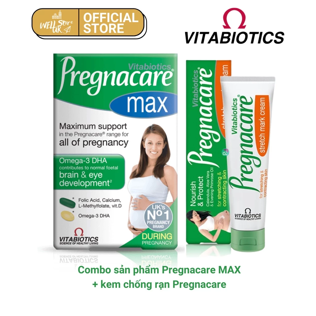 [UK air]PREGNACARE MAX BỔ SUNG VTM CHO MẸ BẦU hộp 84v