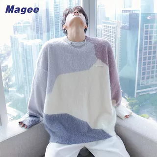 Áo Sweater Dệt Kim Tay Dài Cổ Tròn Phong Cách Hong Kong Thời Trang Mùa Đông Cho Nam