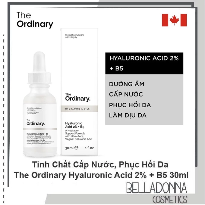 Serum Cấp Nước, Phục Hồi Da The Ordinary Hyaluronic Acid 2% + B5 30ml