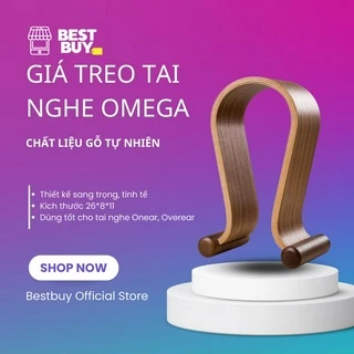 Giá Treo Tai nghe Onear, Overear Gỗ Tự Nhiên Kiểu Dáng Omega, Sang Trọng, Tinh Tế