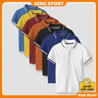 Áo polo nam có cổ tay ngắn đẹp cao cấp trẻ trung áo polo nữ form rộng unisex vải mè thoáng mát chính hãng KING SPORT