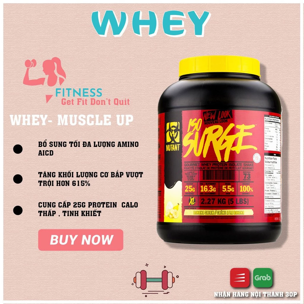 MUTANT ISO SURGE - Whey protein hỗ trợ phục hồi và phát triển cơ bắp ( 71 lần dùng )