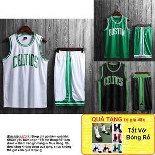 Bộ quần áo bóng rổ NBA Boston Celtics chất đẹp nam nữ thun mè mát thoáng thấm hút mồ hôi không phai màu