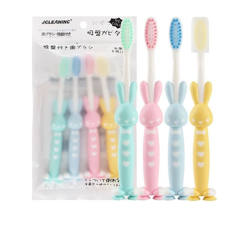 Combo 4 Bàn Chải Đánh Răng Dễ Thương Cho Bé. Hình Gấu Ngỗ Nghĩnh ,Chất Lượng An Toàn ( giao mầu ngẫu nhiên) - Loki Kids