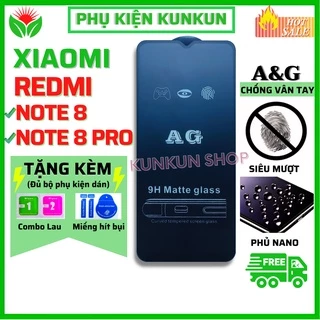 [AG Chống vân tay] Kính Cường Lực Xiaomi Redmi note 8/ Note 8 Pro -Full màn hình -Nhám chống mồ hôi tay - Vuốt siêu mượt