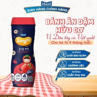 Bánh Ăn Dặm Hữu Cơ MAEIL Yommy Yommy Hàn Quốc Vị Dâu Tây Và Việt Quất, Bổ Sung Canxi Cho Bé (Hộp 42g)