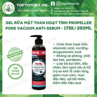 Gel rửa mặt Propeller Than hoạt tính Pore Vacuum Anti-sebum làm sạch sâu, kiềm dầu, giảm mụn đầu đen