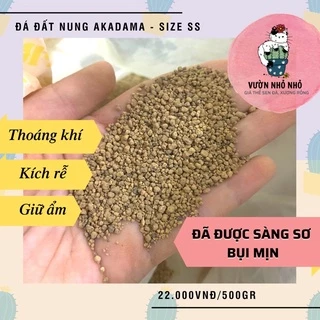 500gr Đá Akadama Nhật Bản size SS (Super Hard Akadama) loại cứng dùng để rải mặt, trồng sen đá, xương rồng, lithops