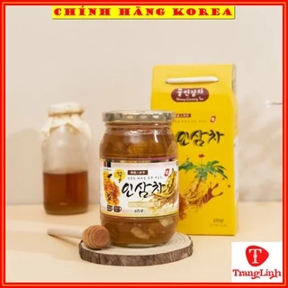 Sâm ngâm mật ong chính hãng, chai 580ml - Sâm tươi mật ong - Tăng đề kháng, bổ phổi, giảm ho - tranglinhkorea