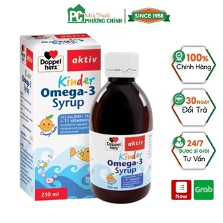 Omega 3 Cho Bé Doppelherz Kinder Omega 3 Syrup - Giúp Phát Triển Trí Não & Tăng Cường Thị Lực Cho Trẻ (Chai 250ml)