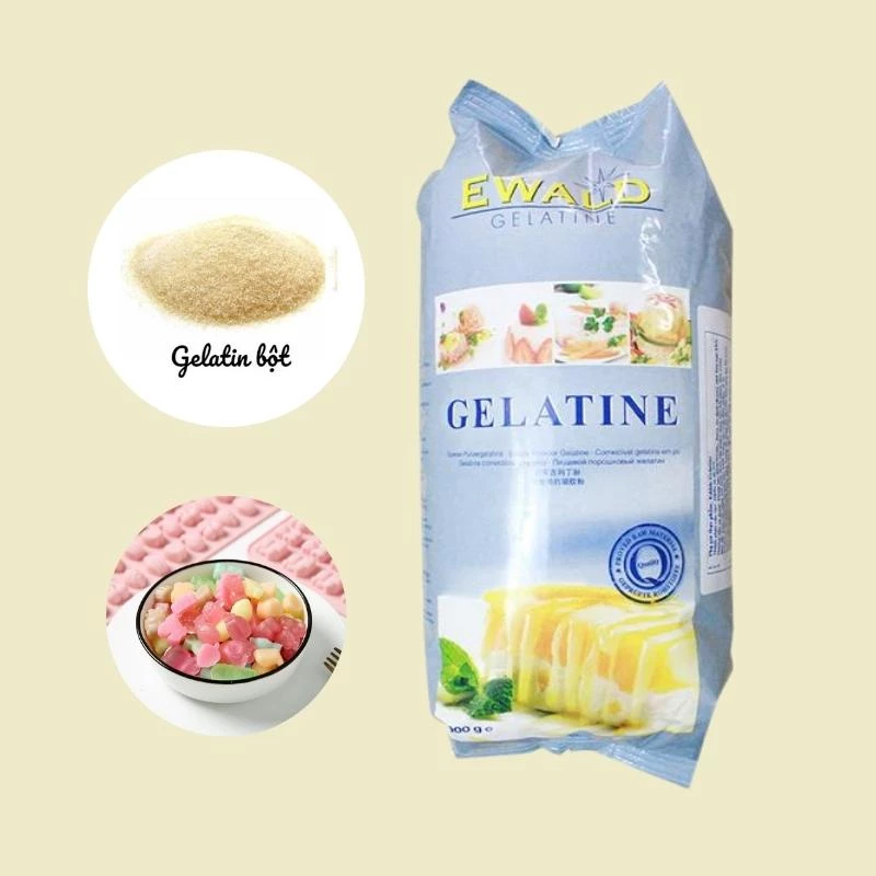 Gelatine lá Đức làm bánh, kẹo dẻo, pudding pannacotta chè khúc bạch Ewald độ nở tốt