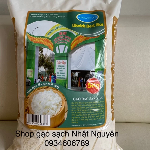 (5kg) Gạo ST25 ❤️ Gạo Ngon Nhất Thế Giới ❤️ Đặc Sản Sóc Trăng