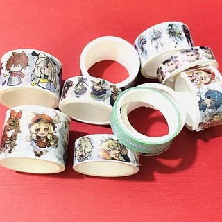 Băng dính GENSHIN IMPACT game washi tape sticker anime chibi trang trí xinh xắn